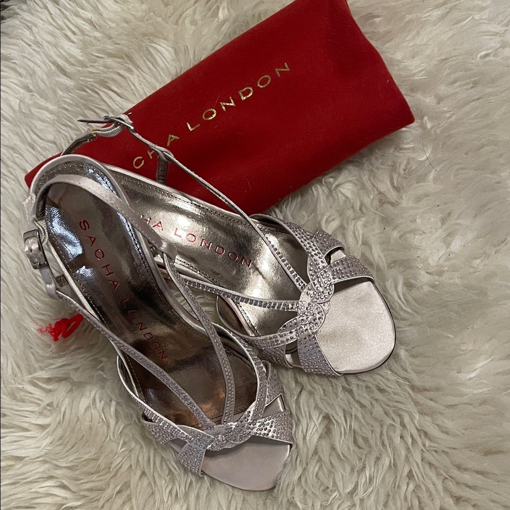 Sacha London Metallic Silver Heels